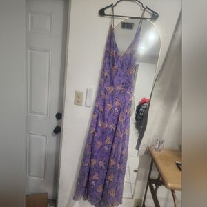 Astr Lavender Floral Maxi Dress